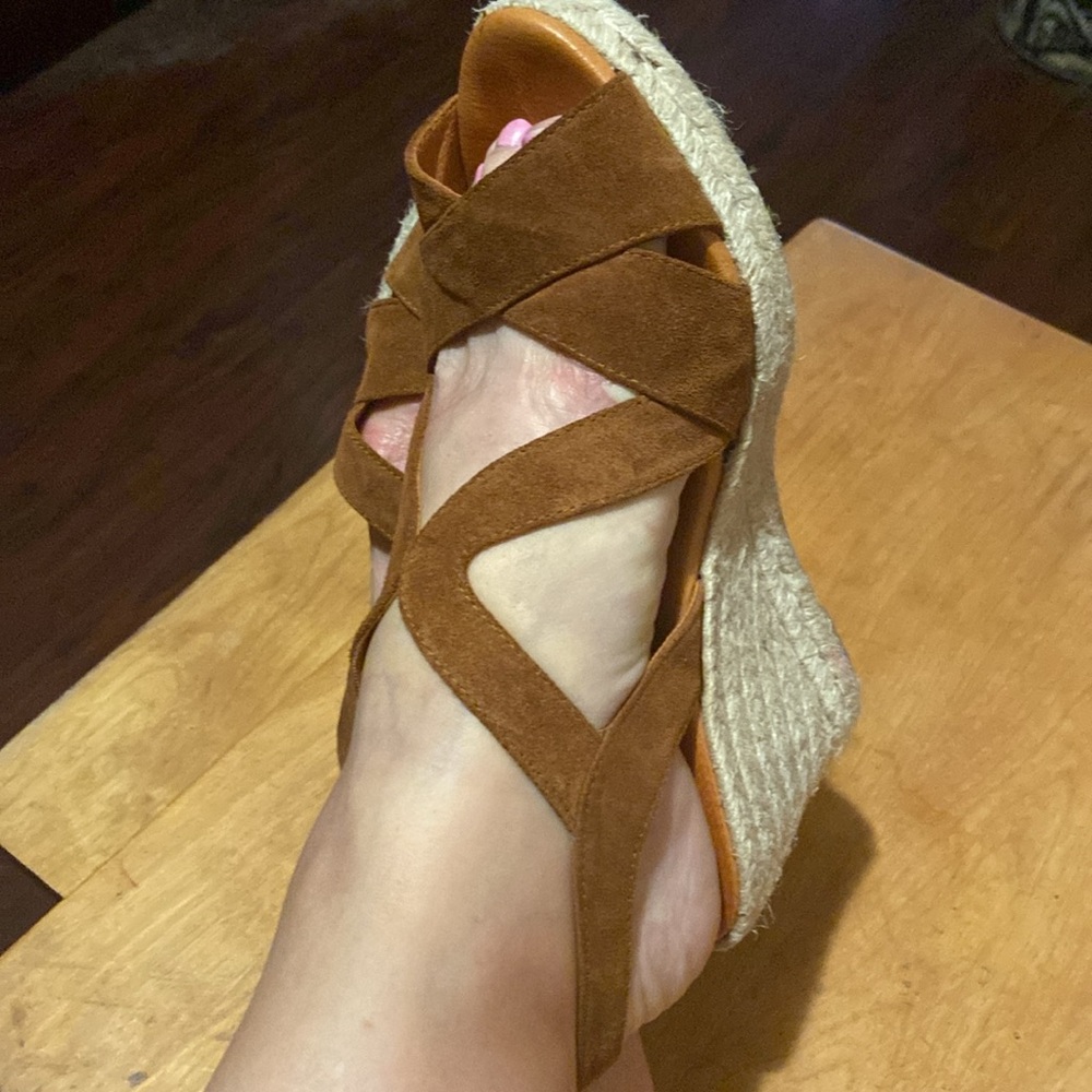 Cosmoparis brown suede espadrilles sz 38